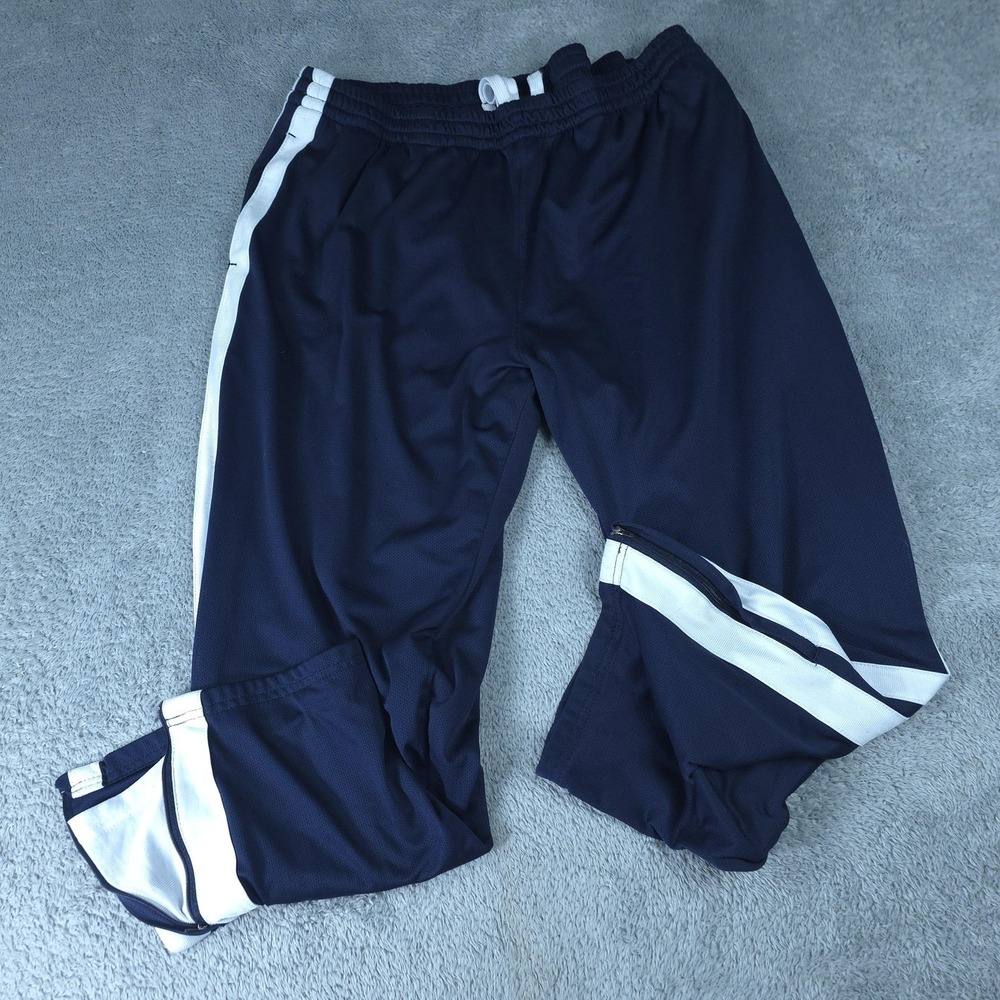 Starter Track Pants Mens XL Blue Mesh Elastic Waist Side Stripe Zipper Athletic